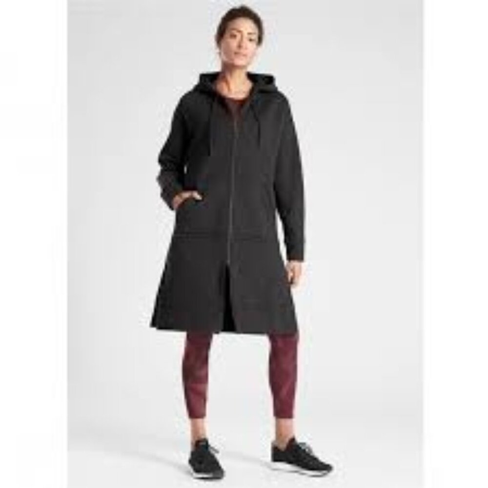Athleta Tenacity Duster Hooded Zip-Up Black | Size XS